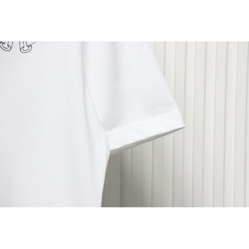 EM Sneakers Chrome Hearts Tricolor Cross Horseshoe Print T-shirt White