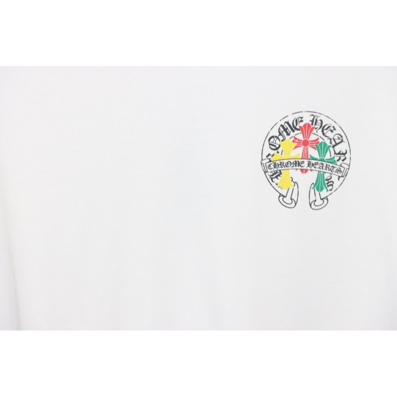 EM Sneakers Chrome Hearts Tricolor Cross Horseshoe Print T-shirt White