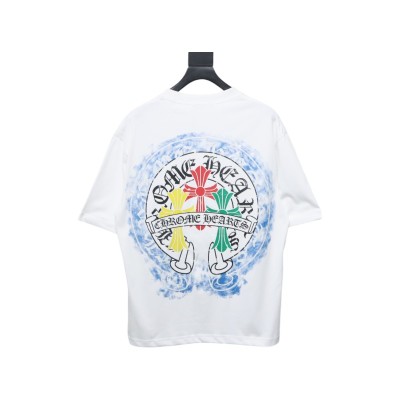 EM Sneakers Chrome Hearts Tricolor Cross Horseshoe Print T-shirt White 02