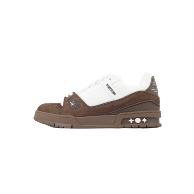 EM Sneakers Louis Vuitton Trainer White Brown 01