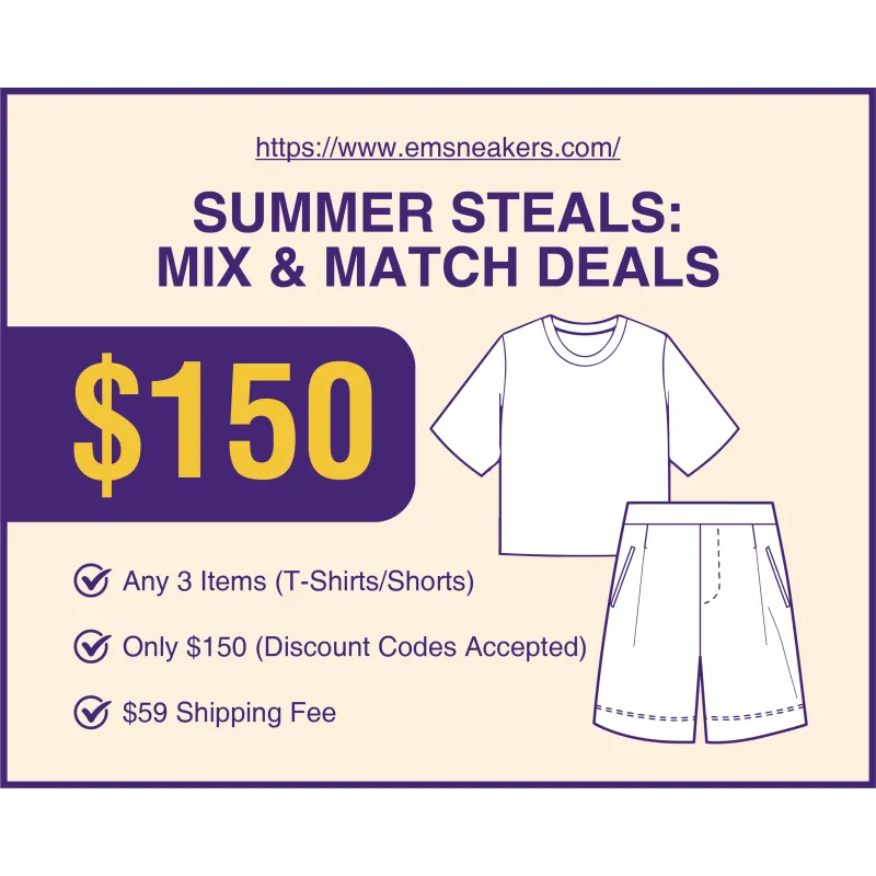 EM Sneakers Summer 3 PIECE COMBO - Choose any 3 T-shirts / Shorts