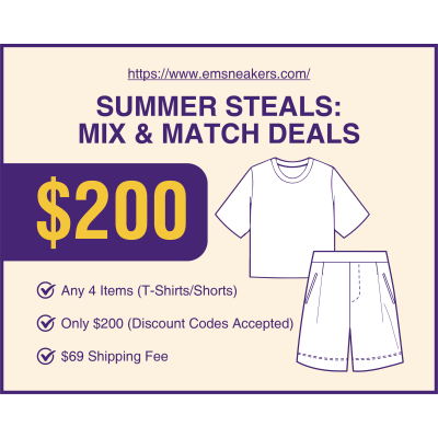 EM Sneakers Summer 4 PIECE COMBO - Choose any 4 T-shirts / Shorts 01