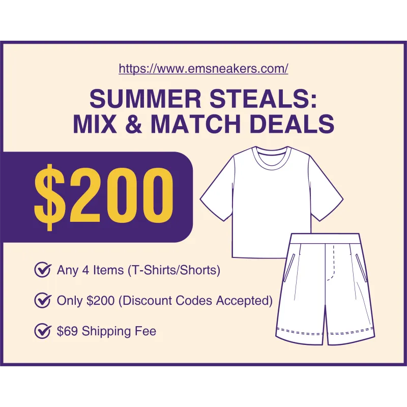 EM Sneakers Summer 4 PIECE COMBO - Choose any 4 T-shirts / Shorts