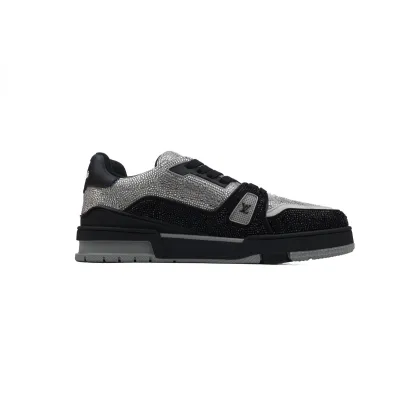 EM Sneakers Louis Vuitton Trainer Black Silver Diamond 02