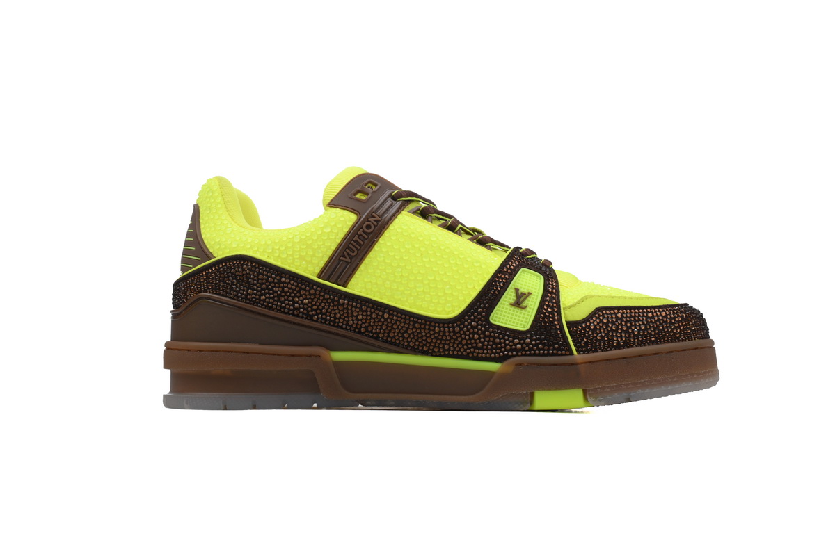 EM Sneakers Louis Vuitton Trainer Brown Green Diamond