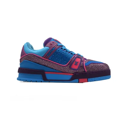 EM Sneakers Louis Vuitton Trainer Purple Blue Diamond 02