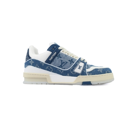 EM Sneakers Louis Vuitton Trainer Sneaker Denim Monogram 02