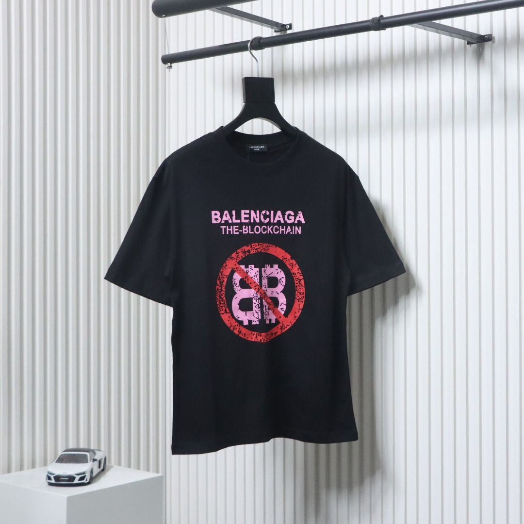 EM Sneakers Balenciaga 24ss Double B No Passing Print T-shirt Black