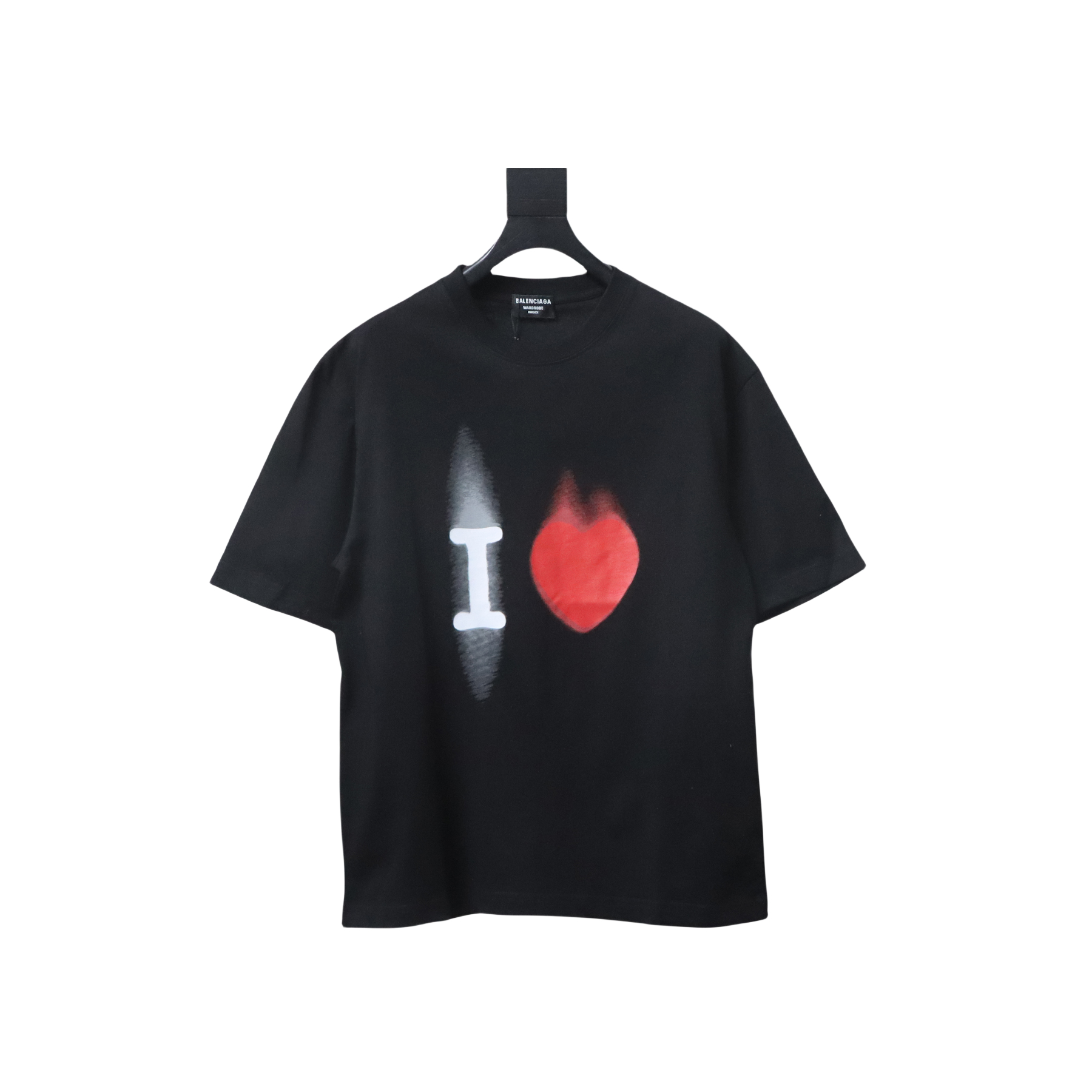 EM Sneakers Balenciaga 24ss Valentine's Day Collection Heart Print Black T-shirt