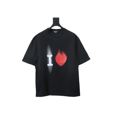 EM Sneakers Balenciaga 24ss Valentine's Day Collection Heart Print Black T-shirt 01