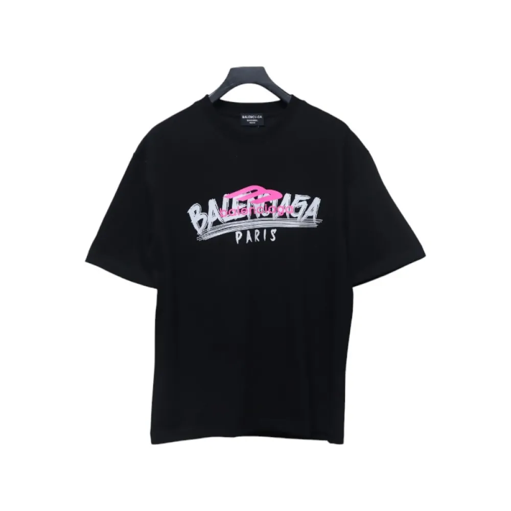 EM Sneakers Balenciaga 25ss 3M Printed Lettero Logo T-shirt Black