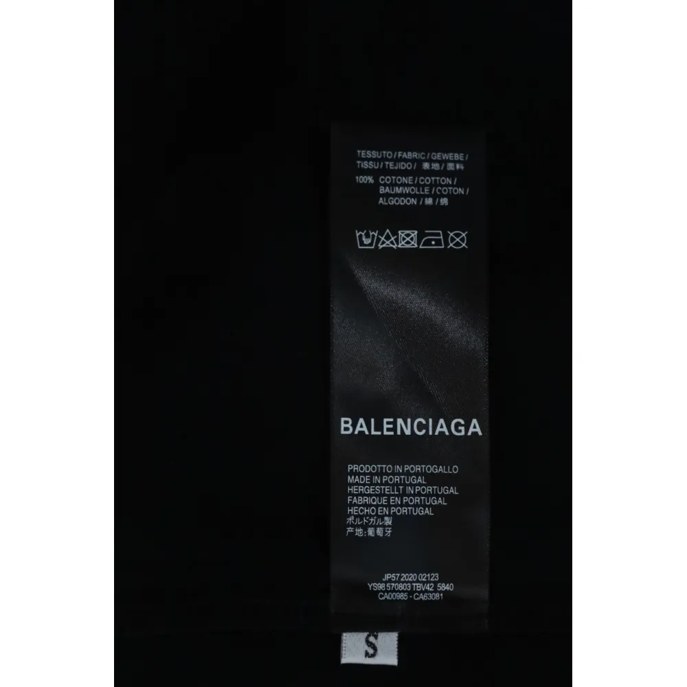 EM Sneakers Balenciaga 25SS Collar Lettering T-shirt Black