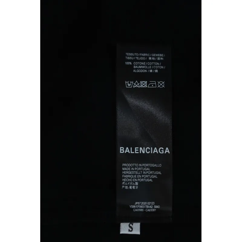EM Sneakers Balenciaga 25SS Collar Lettering T-shirt Black