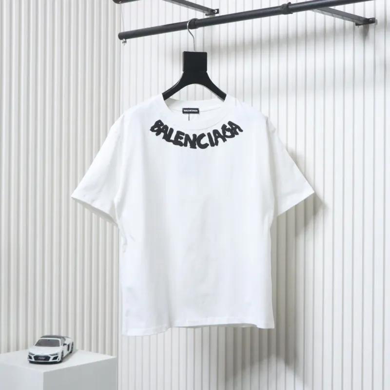 EM Sneakers Balenciaga 25SS Collar Lettering T-shirt White
