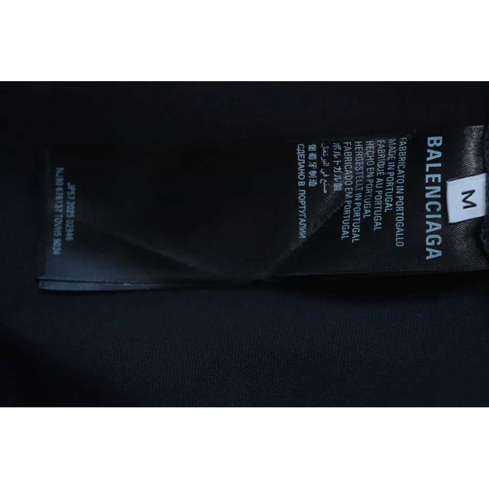 EM Sneakers Balenciaga 25ss LION CLUB Embroidered Logo T-shirt Black