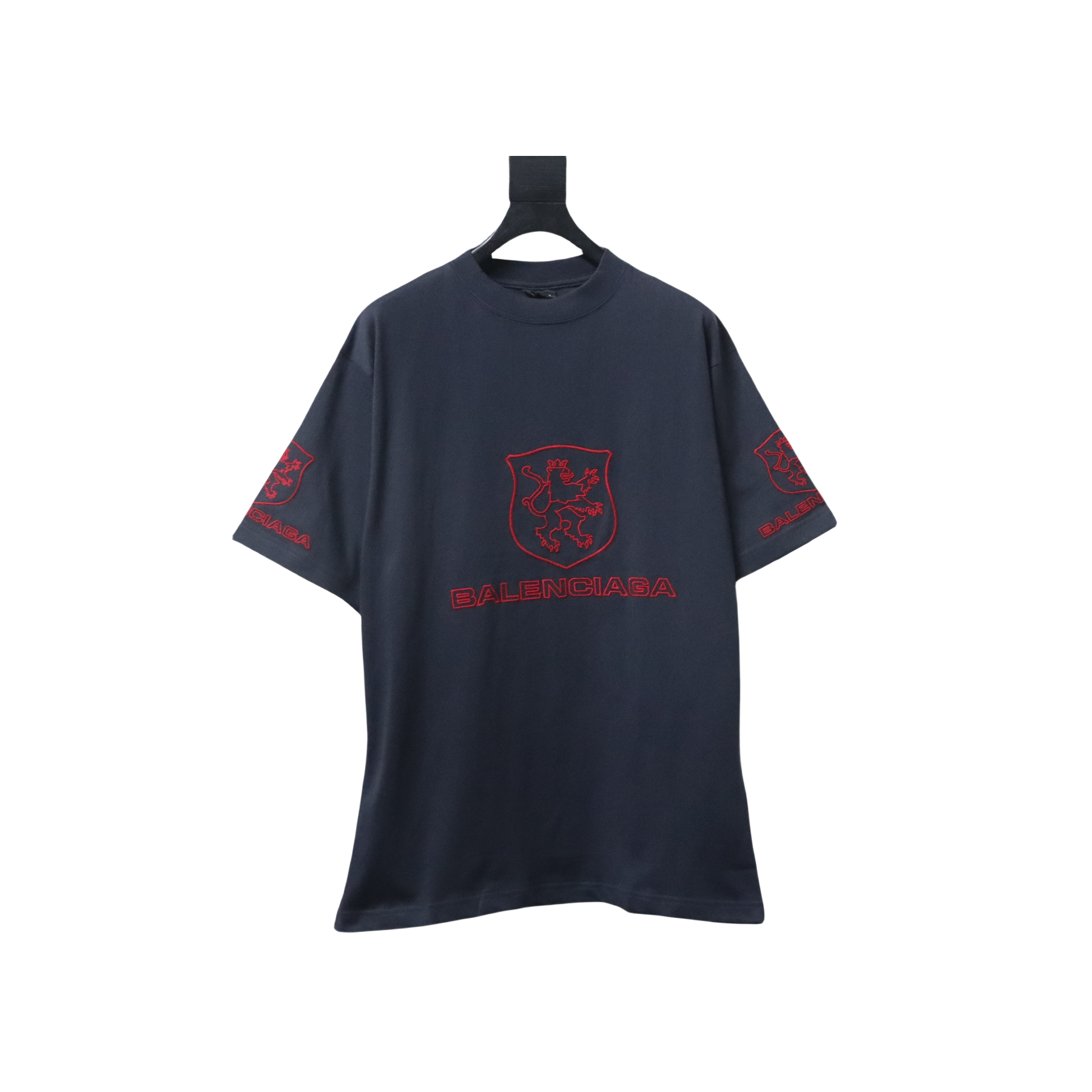 EM Sneakers Balenciaga 25ss LION CLUB Embroidered Logo T-shirt Black