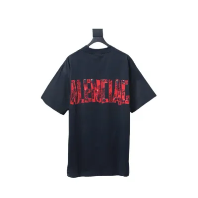 EM Sneakers Balenciaga 25ss Red Tape Print T-shirt Black 01