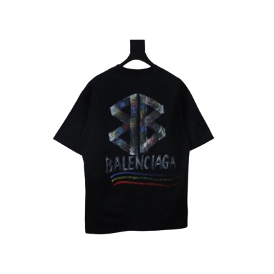 EM Sneakers Balenciaga Hand-painted Coke Pattern Crew Neck T-shirt Black 02