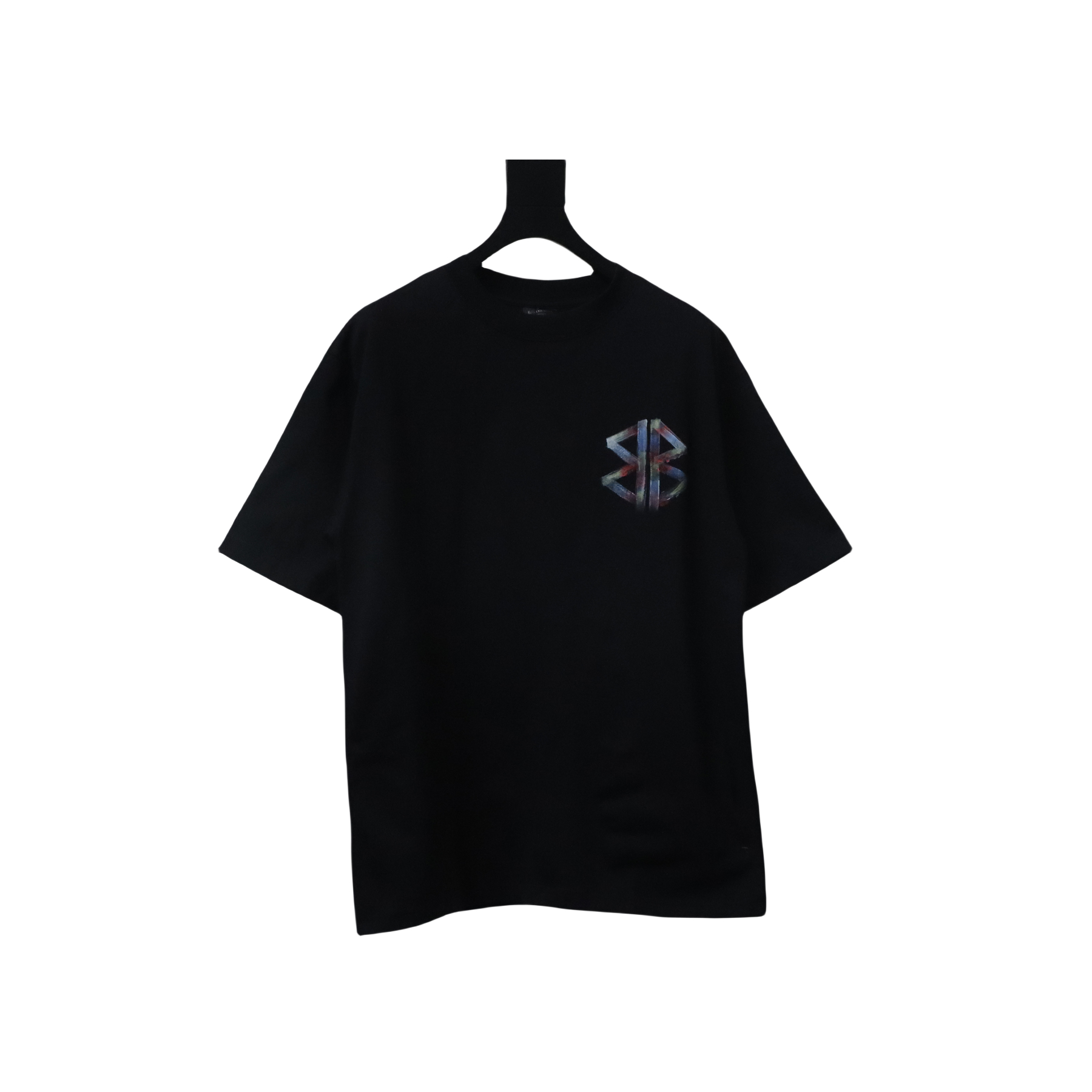 EM Sneakers Balenciaga Hand-painted Coke Pattern Crew Neck T-shirt Black