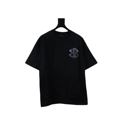 EM Sneakers Balenciaga Hand-painted Coke Pattern Crew Neck T-shirt Black 01