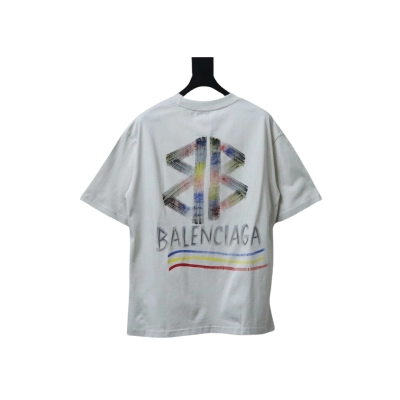 EM Sneakers Balenciaga Hand-painted Coke Pattern Crew Neck T-shirt White 02