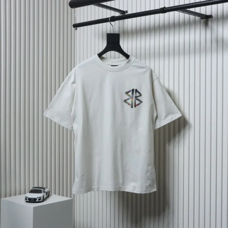 EM Sneakers Balenciaga Hand-painted Coke Pattern Crew Neck T-shirt White