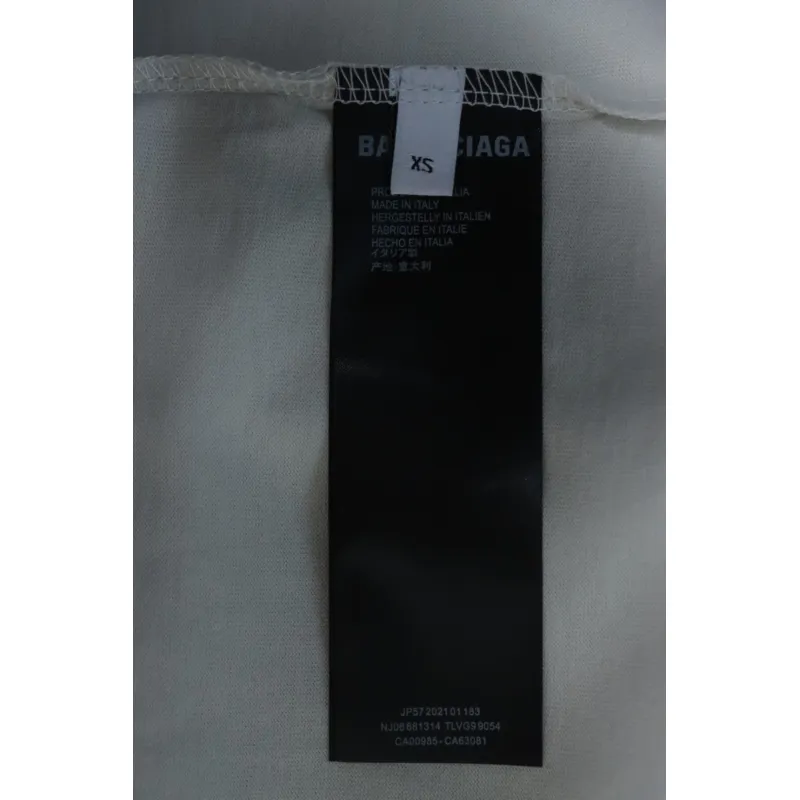 EM Sneakers Balenciaga Hand-painted Coke Pattern Crew Neck T-shirt White