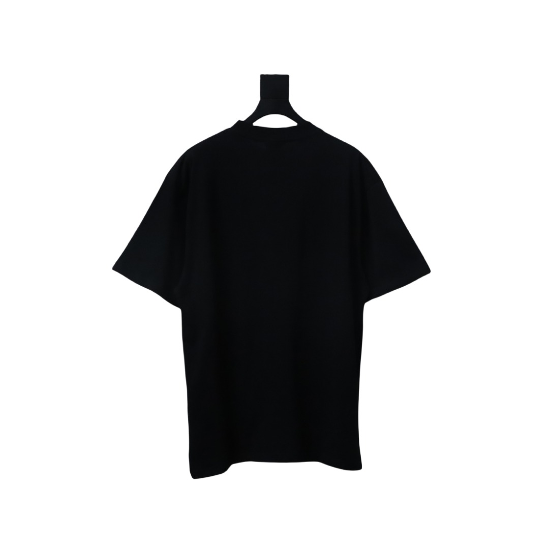 EM Sneakers Balenciaga Letter Print Crew Neck T-Shirt Black