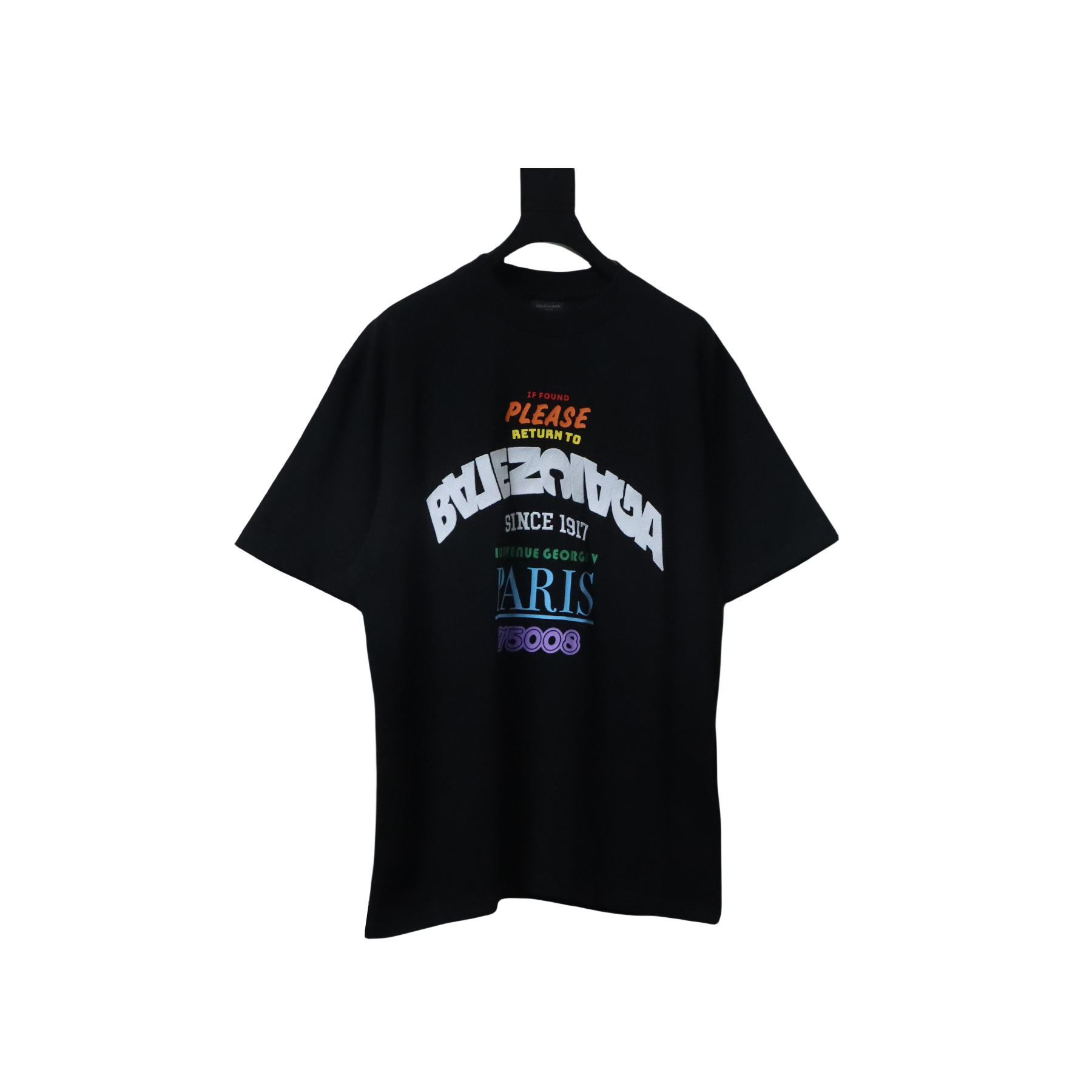 EM Sneakers Balenciaga Letter Print Crew Neck T-Shirt Black