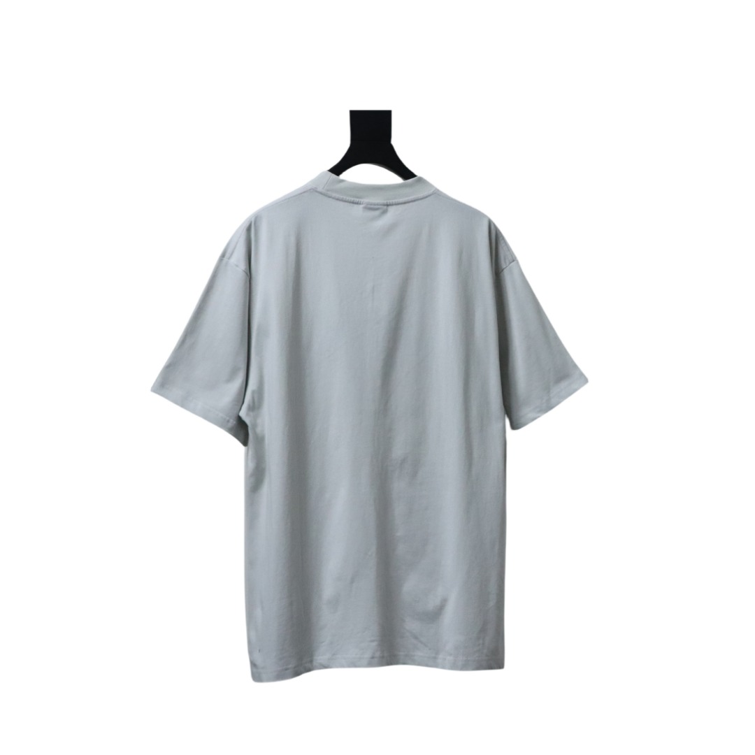 EM Sneakers Balenciaga Letter Print Crew Neck T-Shirt Grey