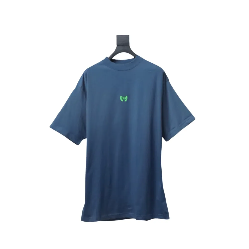 EM Sneakers Balenciaga Wheat Ear Double B Embroidered Washed T-shirt Blue