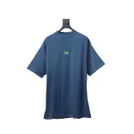 EM Sneakers Balenciaga Wheat Ear Double B Embroidered Washed T-shirt Blue