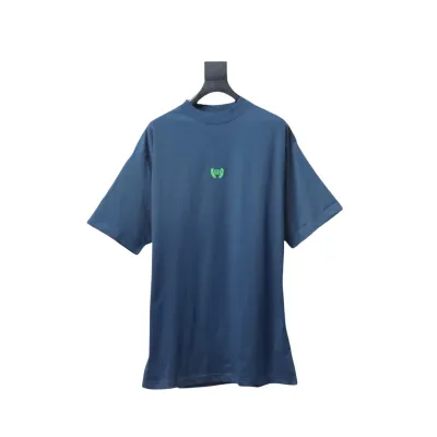 EM Sneakers Balenciaga Wheat Ear Double B Embroidered Washed T-shirt Blue 01