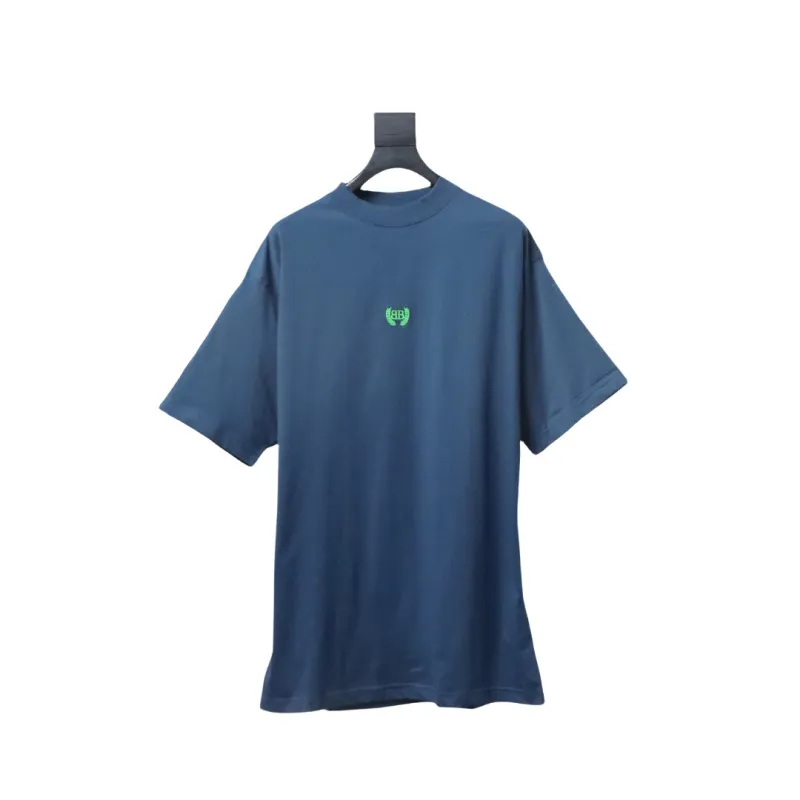 EM Sneakers Balenciaga Wheat Ear Double B Embroidered Washed T-shirt Blue