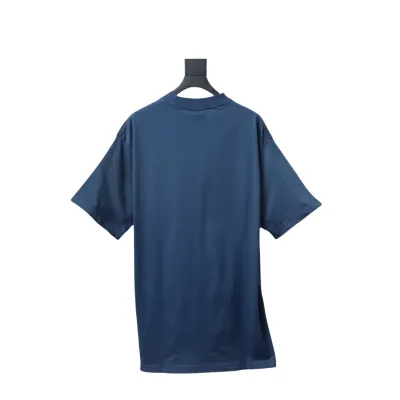 EM Sneakers Balenciaga Wheat Ear Double B Embroidered Washed T-shirt Blue 02