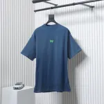 EM Sneakers Balenciaga Wheat Ear Double B Embroidered Washed T-shirt Blue