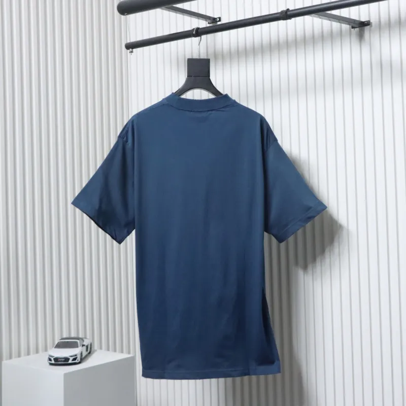 EM Sneakers Balenciaga Wheat Ear Double B Embroidered Washed T-shirt Blue