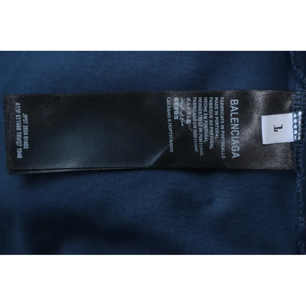 EM Sneakers Balenciaga Wheat Ear Double B Embroidered Washed T-shirt Blue