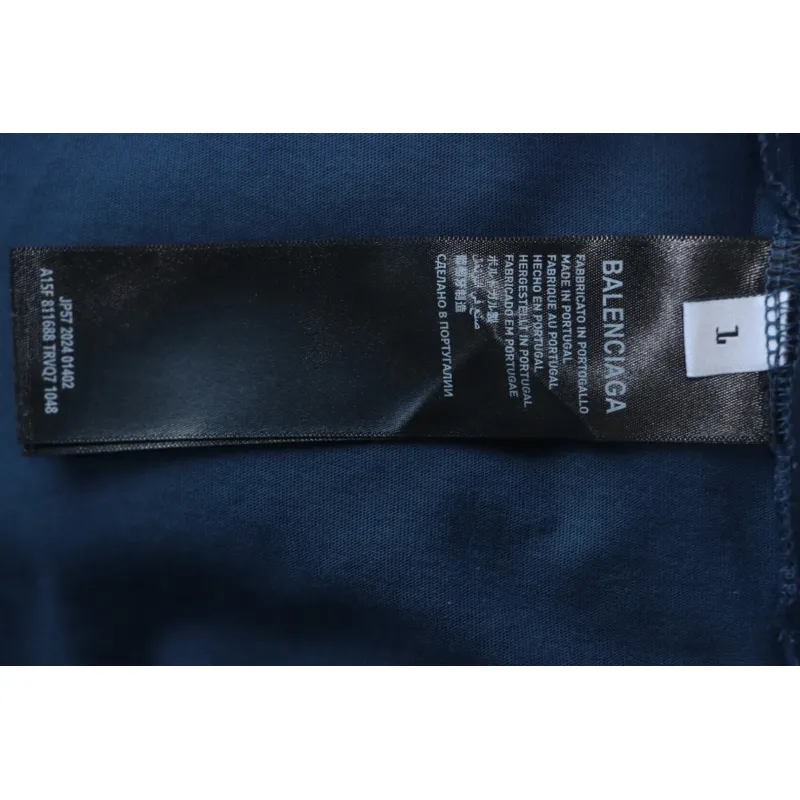 EM Sneakers Balenciaga Wheat Ear Double B Embroidered Washed T-shirt Blue