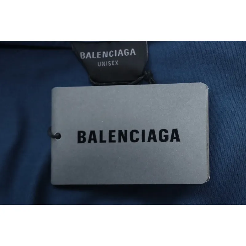 EM Sneakers Balenciaga Wheat Ear Double B Embroidered Washed T-shirt Blue