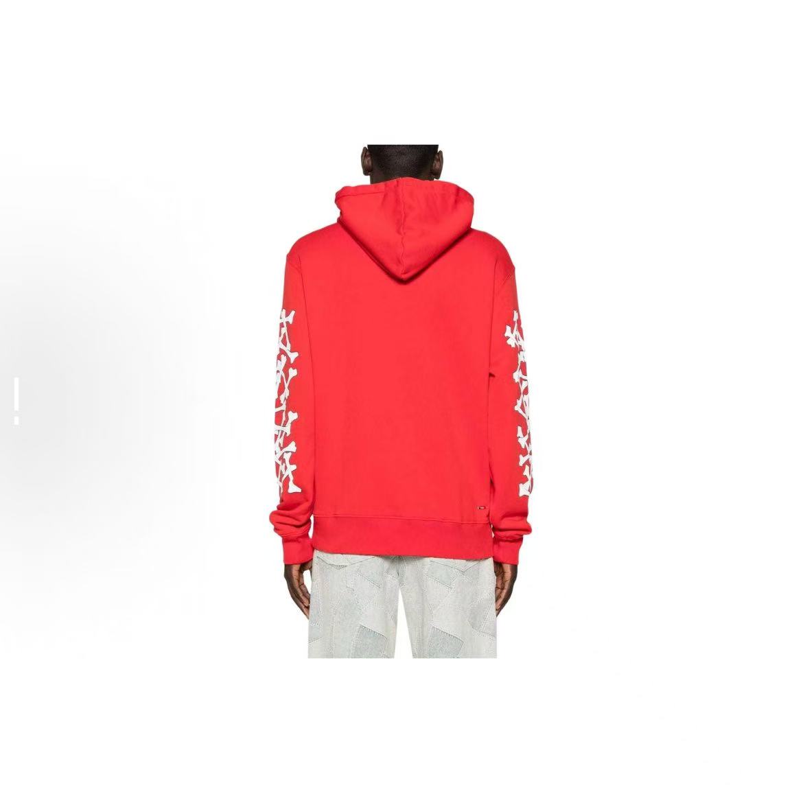 EM Sneakers Amiri FW24 Logo-embossed Jersey Textured Hoodie Red / Black / Gray