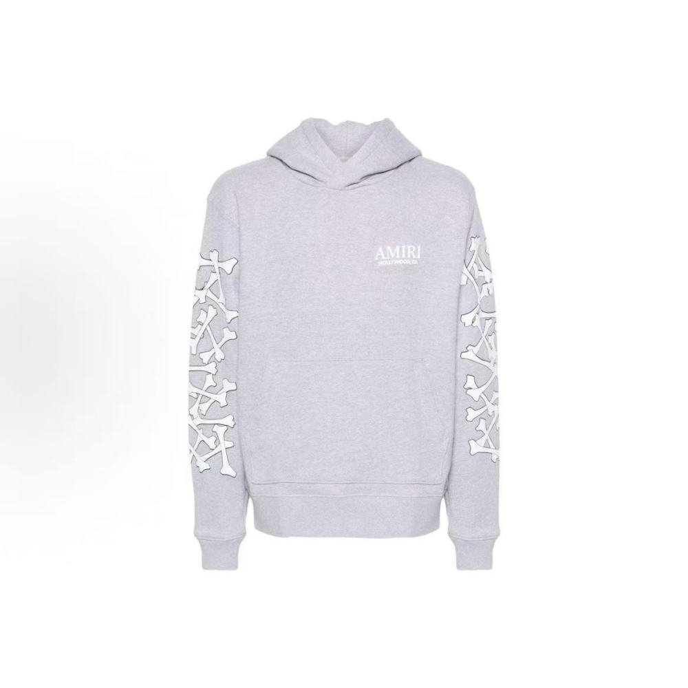EM Sneakers Amiri FW24 Logo-embossed Jersey Textured Hoodie Red / Black / Gray