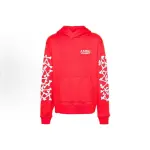 EM Sneakers Amiri FW24 Logo-embossed Jersey Textured Hoodie Red / Black / Gray