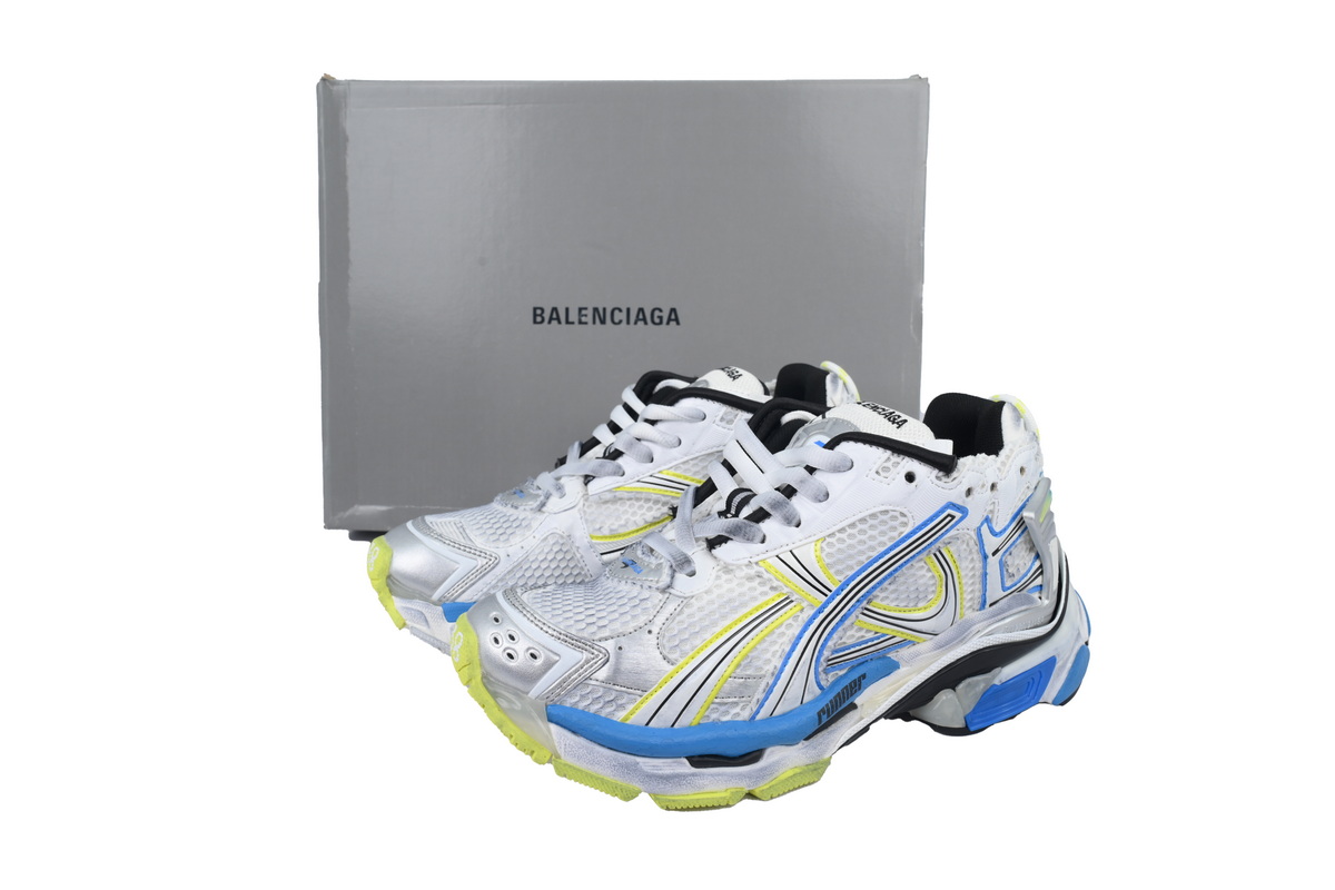 EM Sneakers Balenciaga Runner Sneaker White Blue Yellow