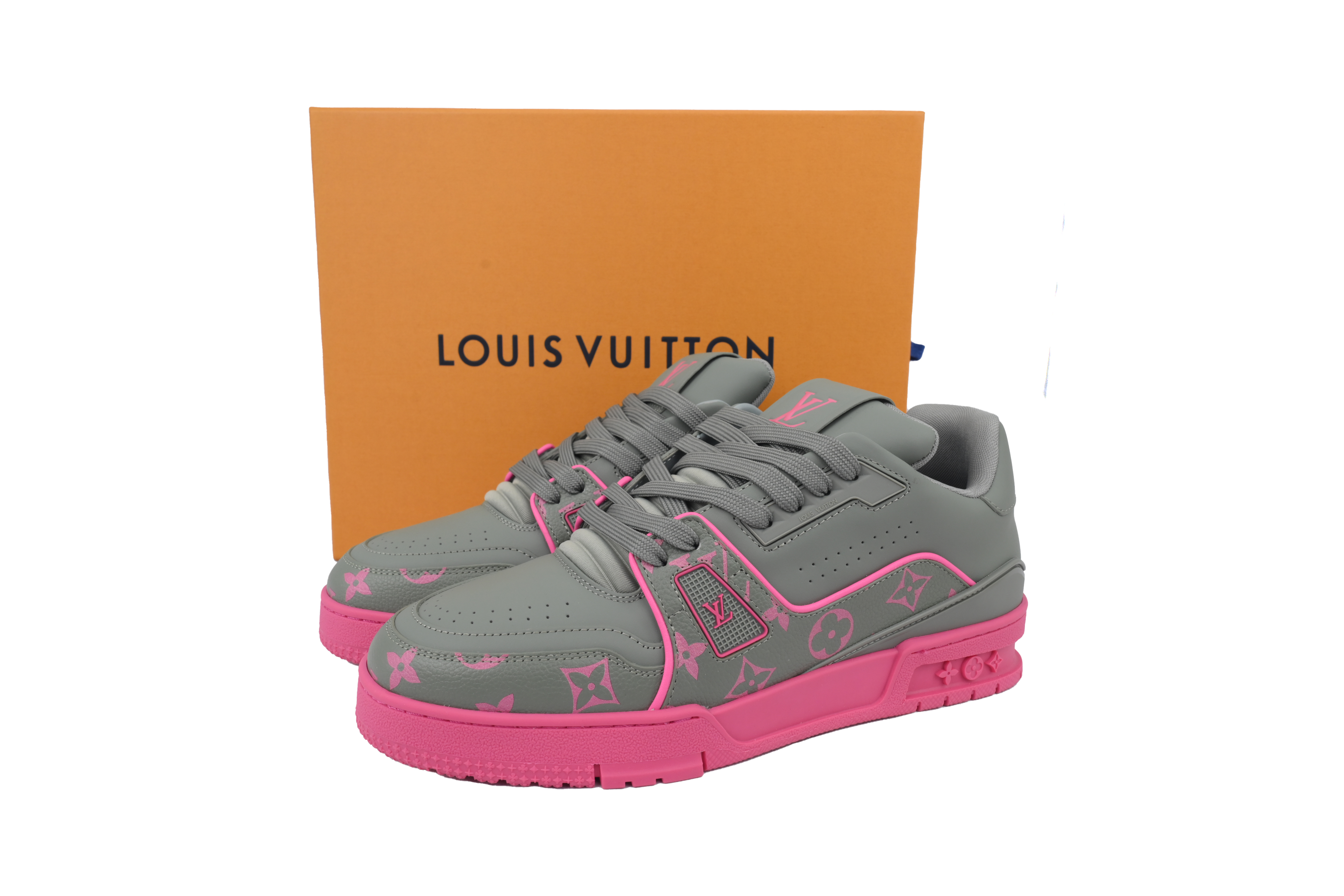 EM Sneakers Louis Vuitton Trainer Dark Gray Color Printing