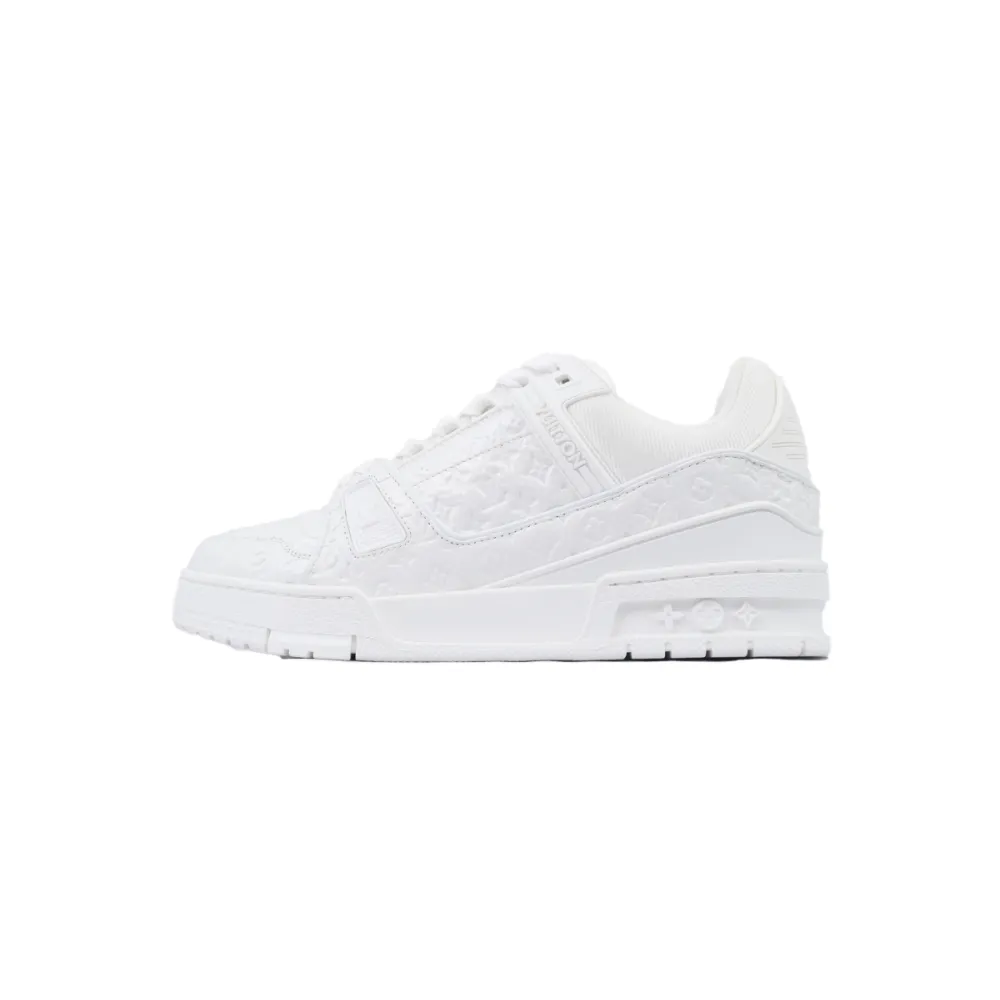 EM Sneakers Louis Vuitton Trainer White Lychee Lacquer Skin