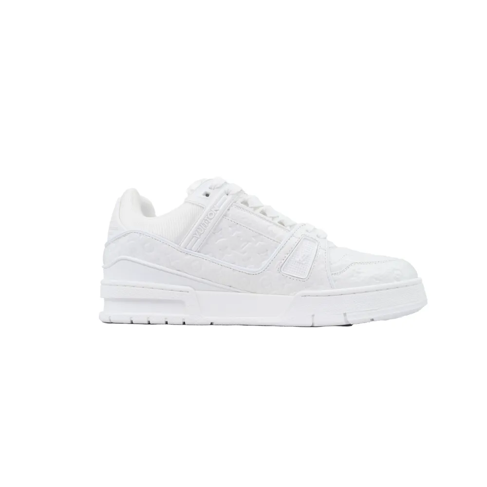 EM Sneakers Louis Vuitton Trainer White Lychee Lacquer Skin