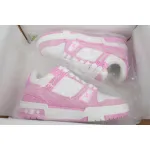 EM Sneakers Louis Vuitton Trainer Pink and White Cowboy