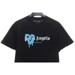 EM Sneakers Palm Angels T-shirt Blue Heart Spray Paint Print Black