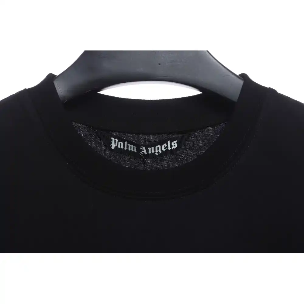 EM Sneakers Palm Angels T-shirt Blue Heart Spray Paint Print Black
